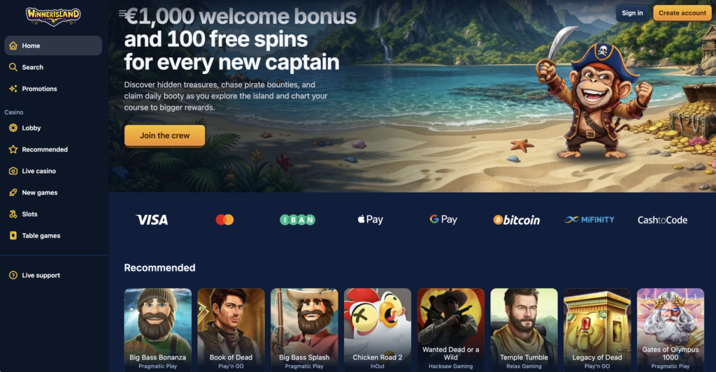 Winner Island Casino - Credit Card Casino