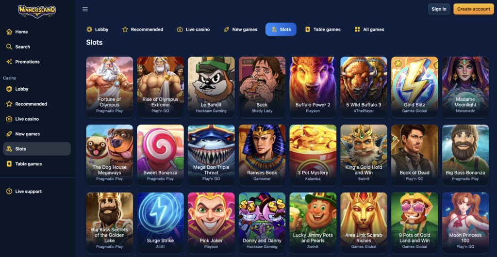 Winner Island Casino - Credit Card Casino 2