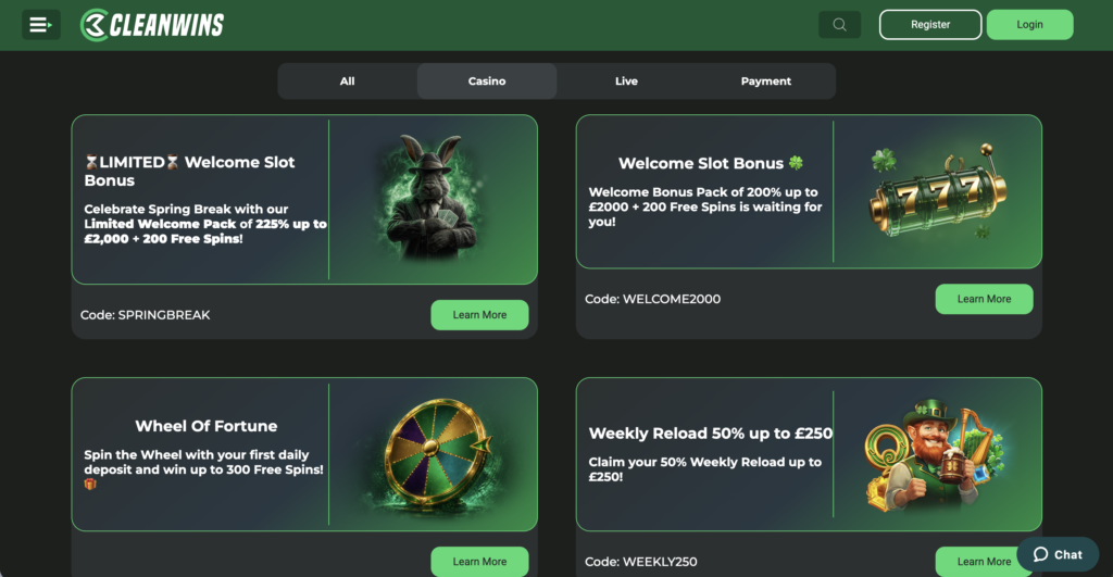 Cleanwins Casino - Credit Card Casino 3